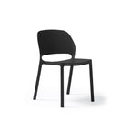 Black plastic chair on a white background