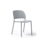 Light grey plastic chair on a white background