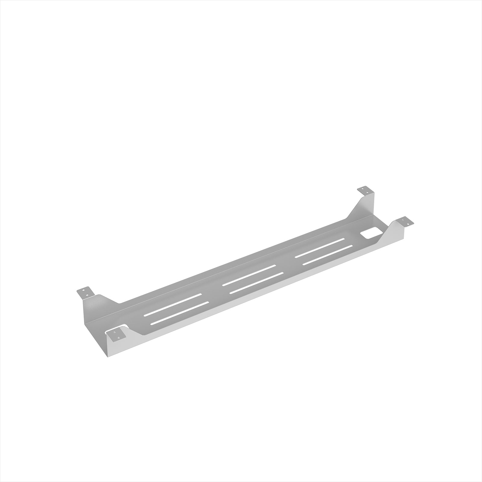 Silver cable tray on a white background