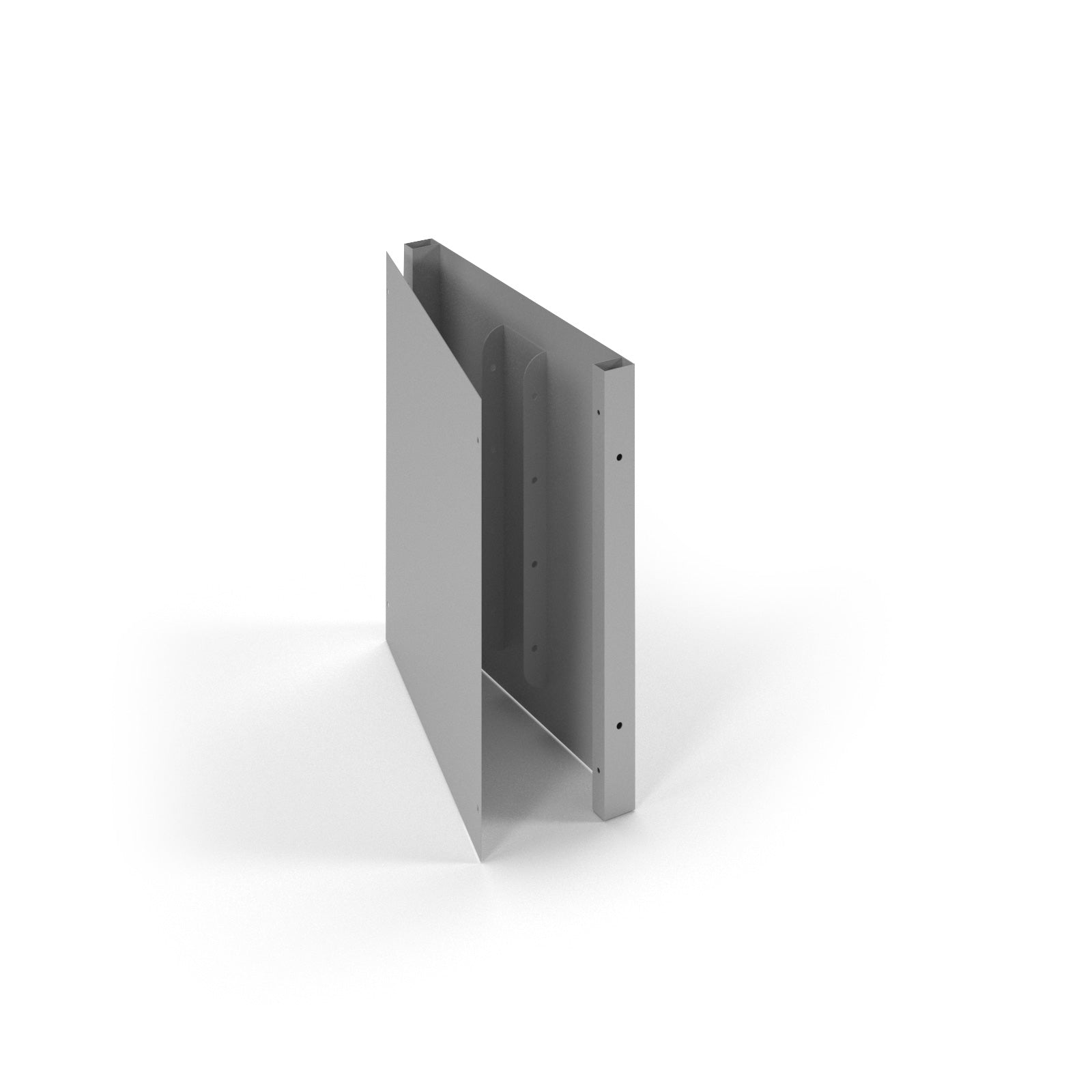 Silver metal cable riser on a white background