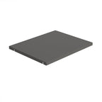 A square grey replacement shelf, shown at an angle on a plain white background.