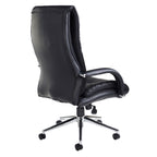 Black office chair with a white background