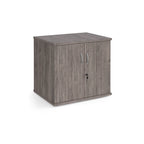 Grey wood grain two door cupboard on a white background