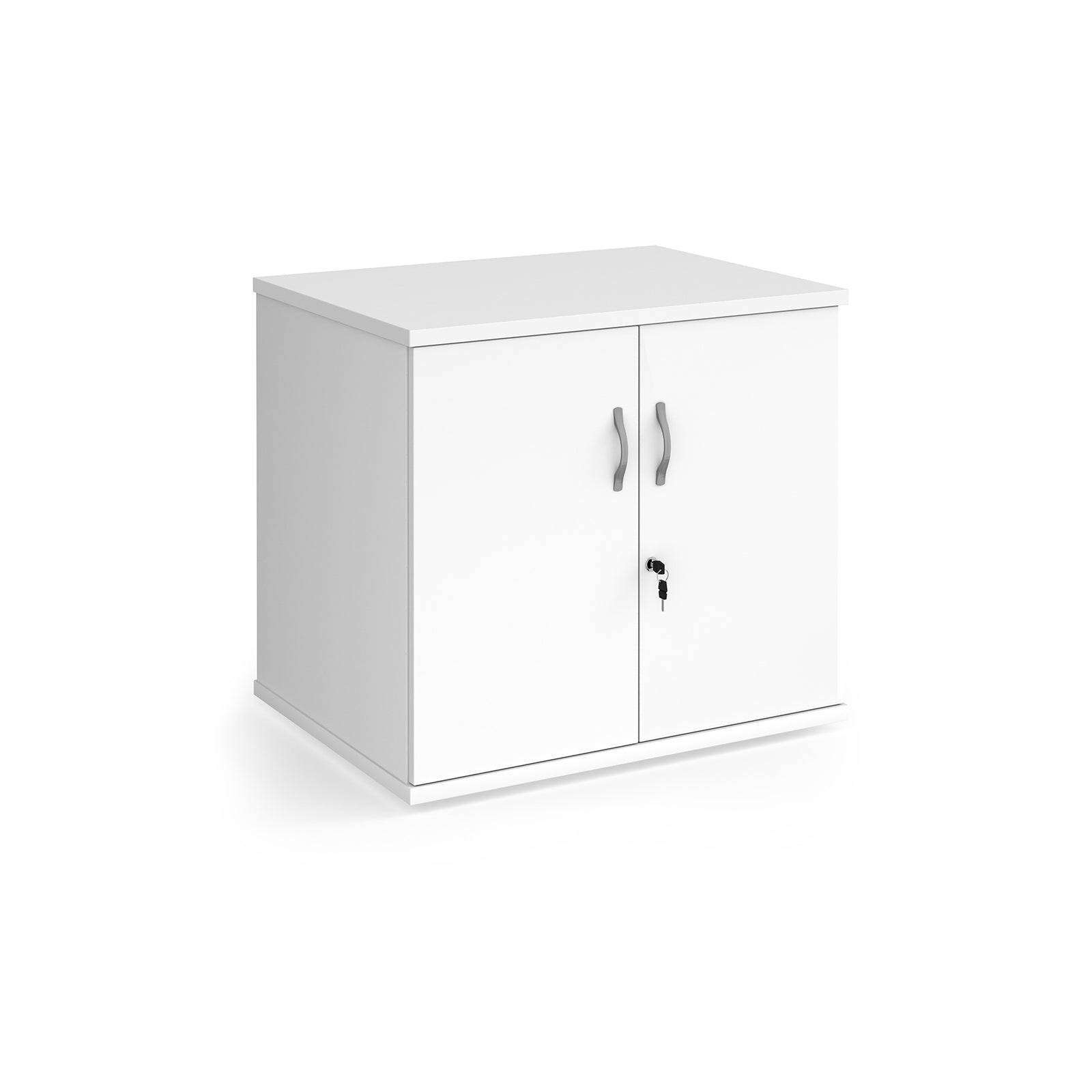 White two door cupboard on a white background