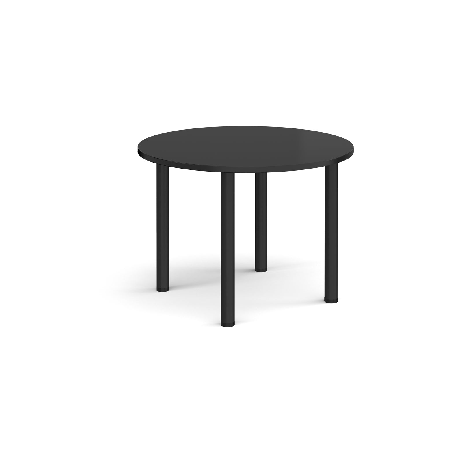Black round table on a white background