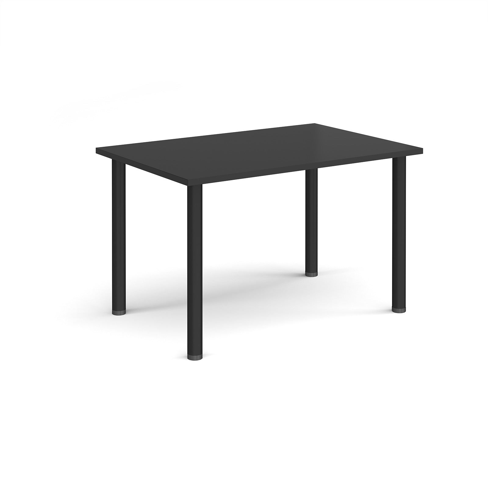 Black rectangular table on a white background