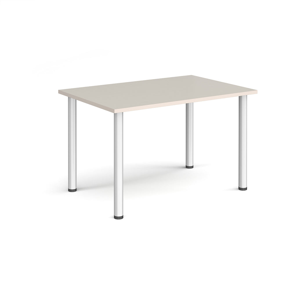 Rectangular table with white legs on a white background