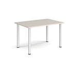 Rectangular table with white legs on a white background