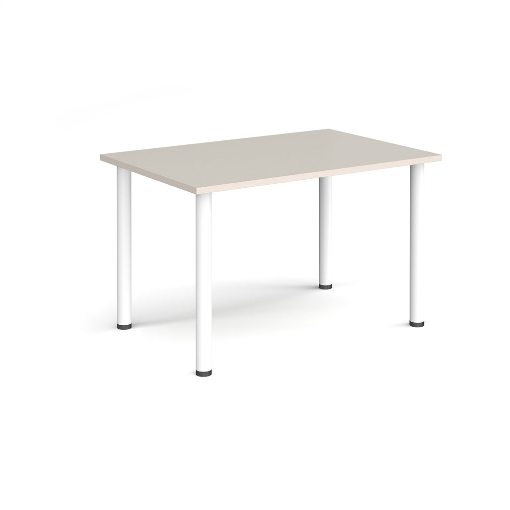 Rectangular table with white legs on a white background