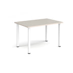 Rectangular table with white legs on a white background