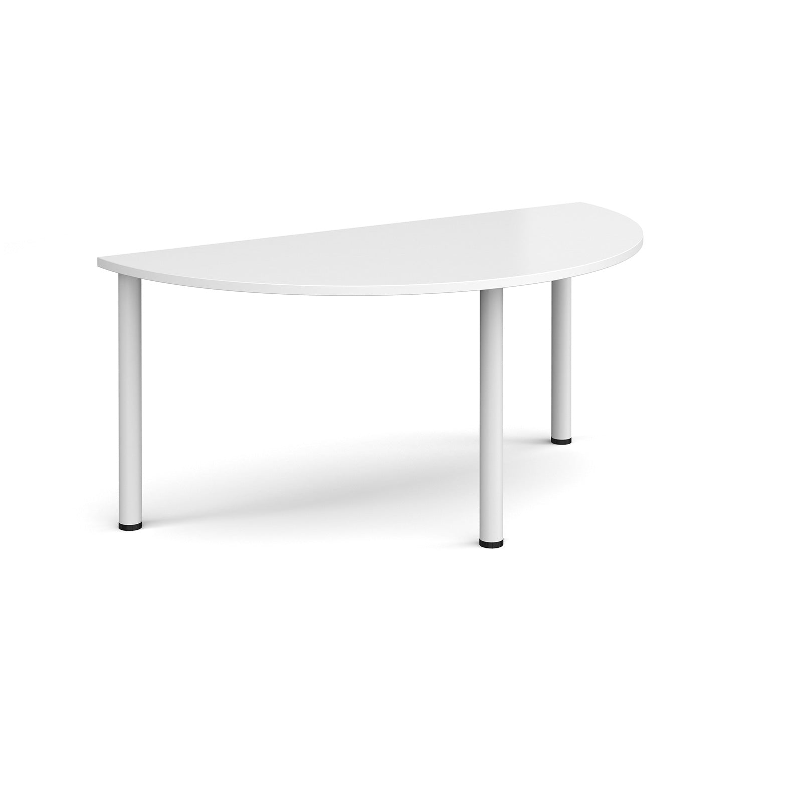 White half-circular desk on a white background