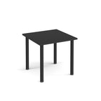 Black square table on a white background