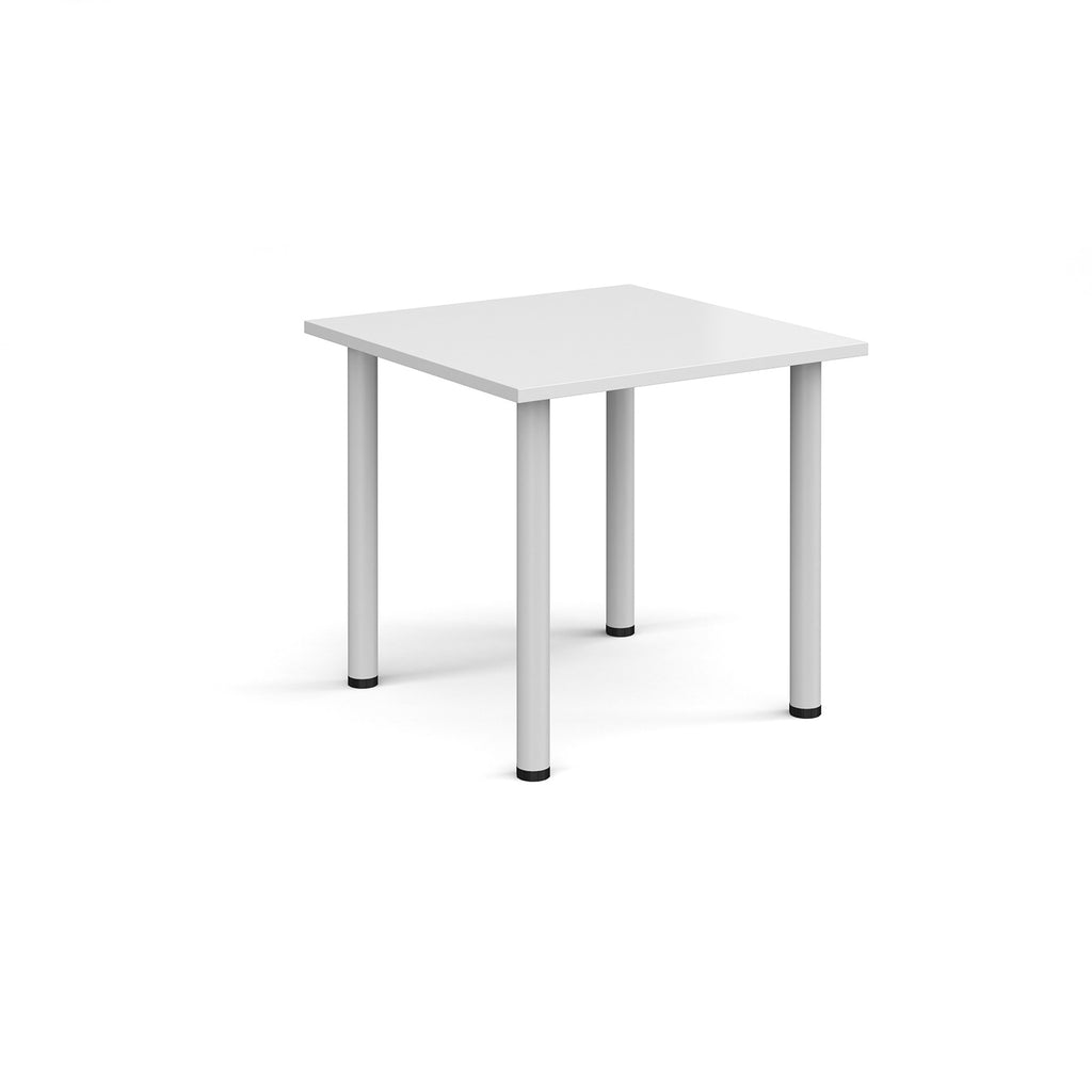 White square table on a white background