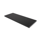 Black rectangular shelf on a white background