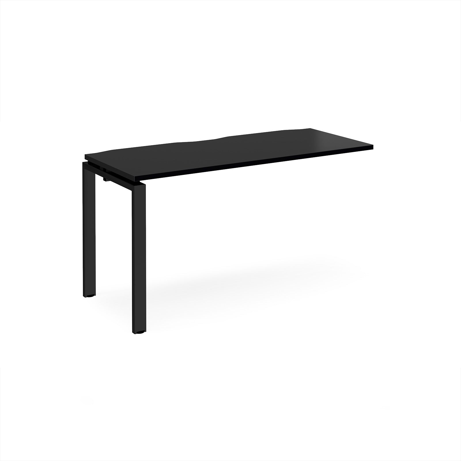 Black desk add-on unit on a white background