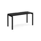 Black rectangular desk on a white background