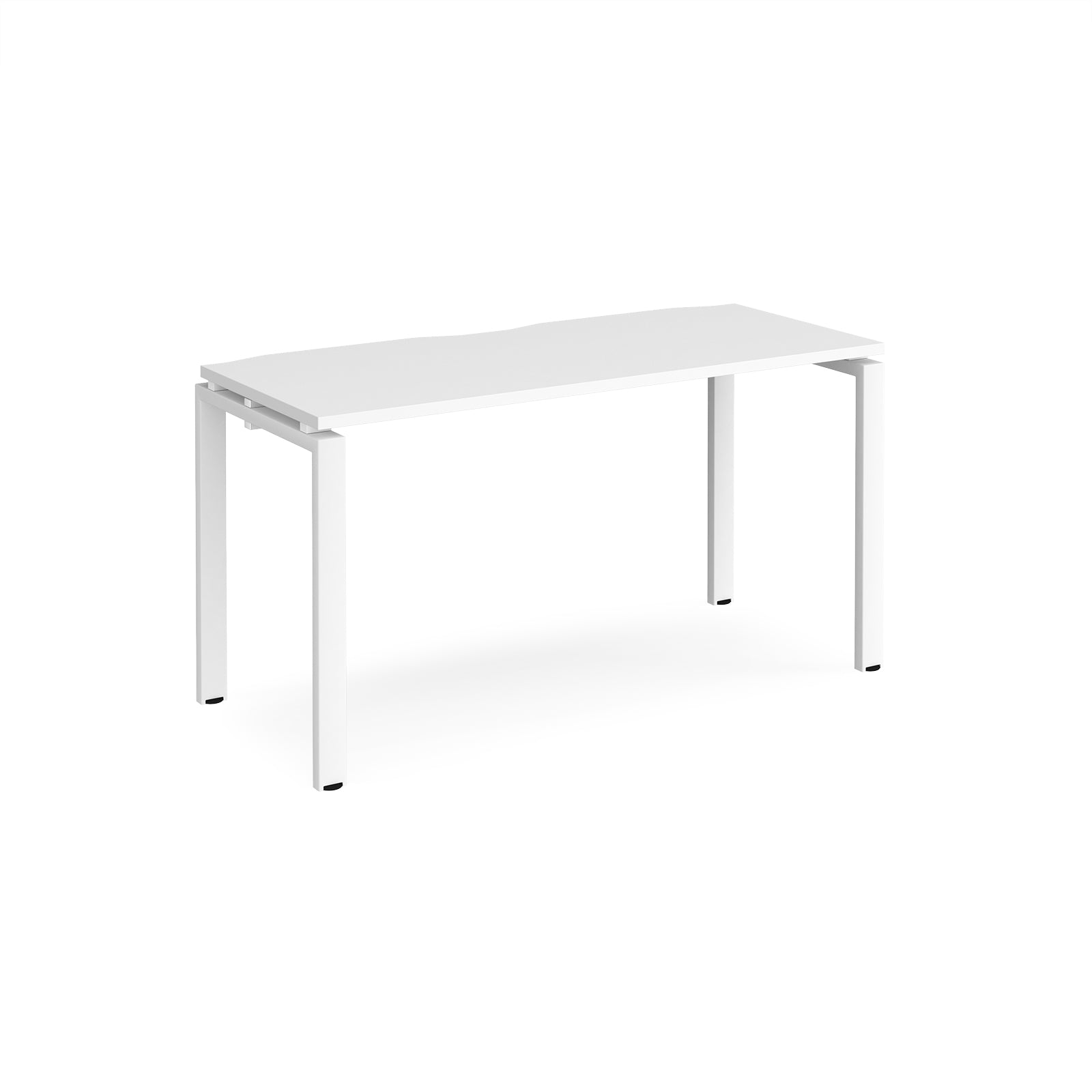 White rectangular desk on a white background