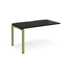 Desk add-on unit with black top and green metal frame on a white background