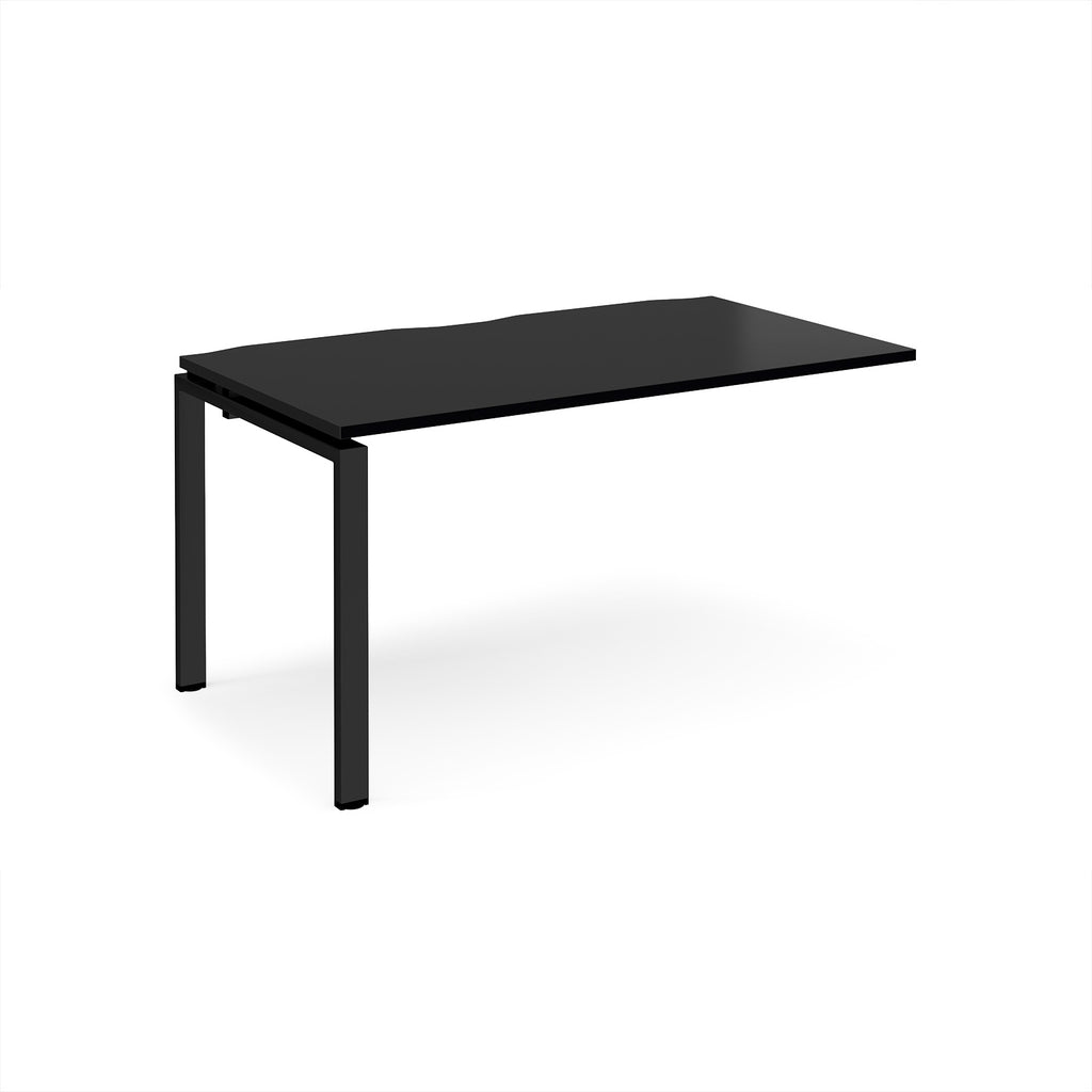 Black desk add-on unit on a white background