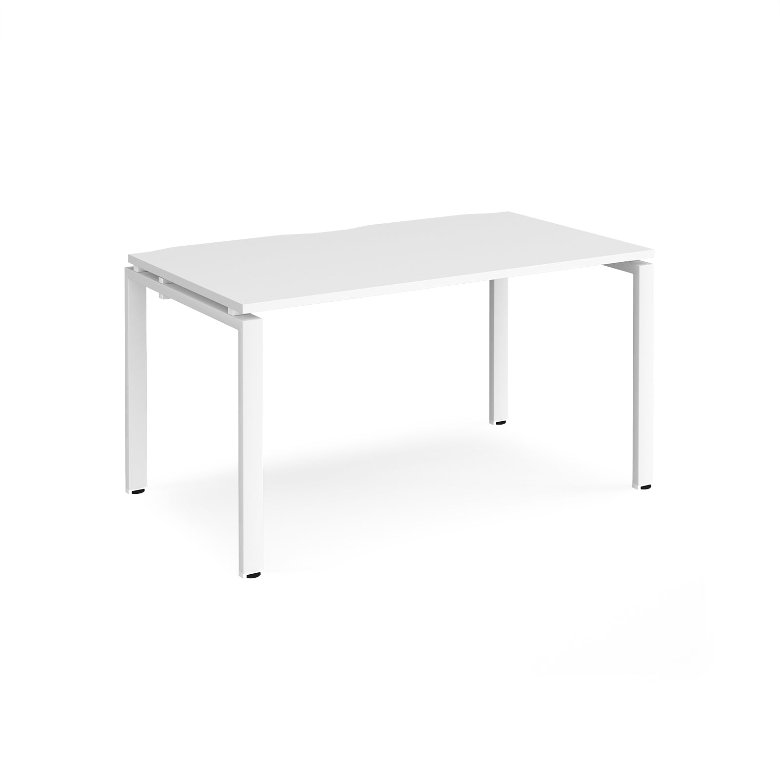White rectangular desk on a white background