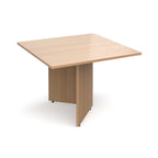 Square table extension in wood-effect finish on a white background