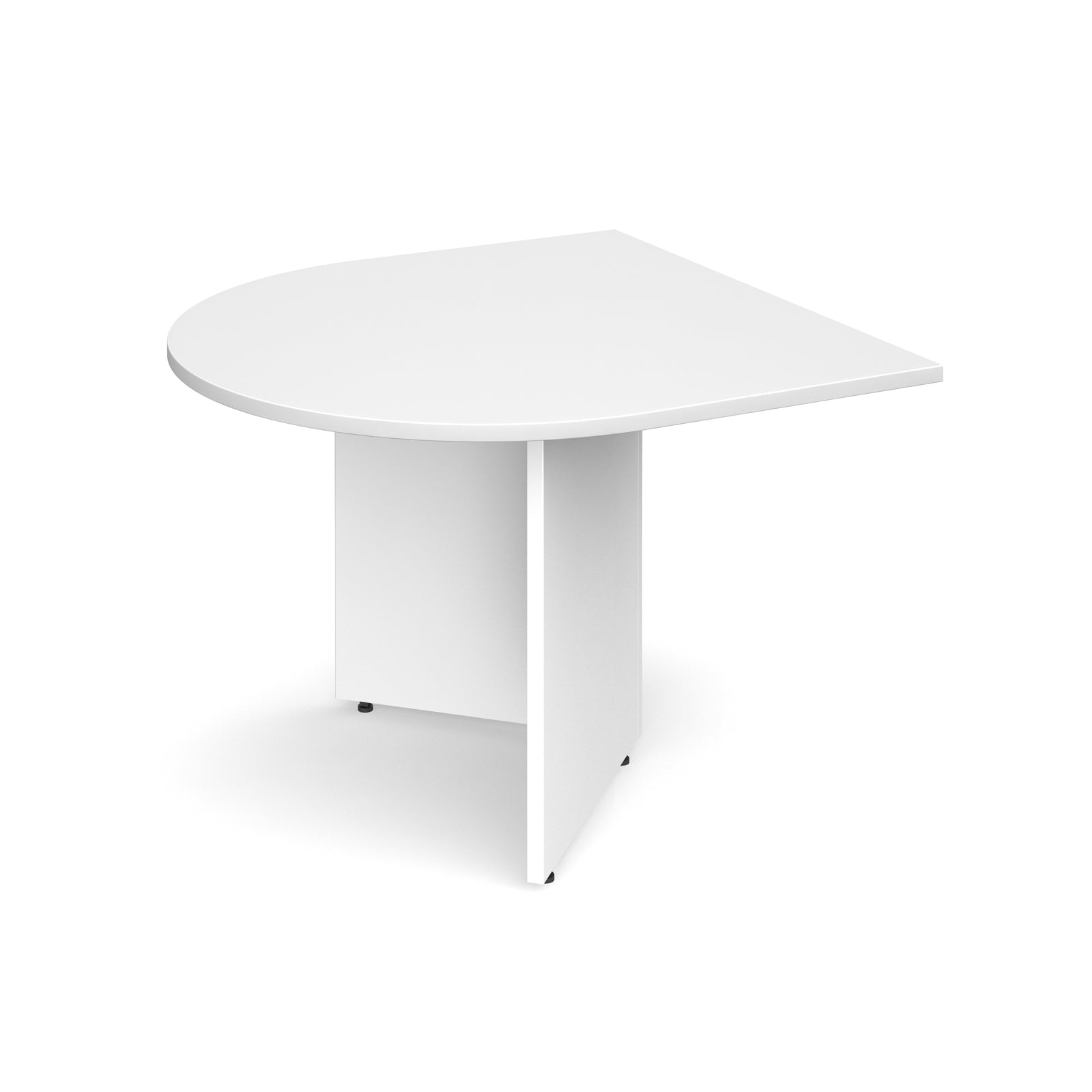 White extension table on a white background