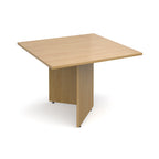Square table extension in wood-effect finish on a white background