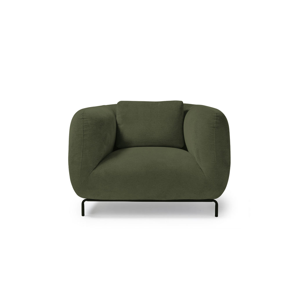 Green armchair on a white background