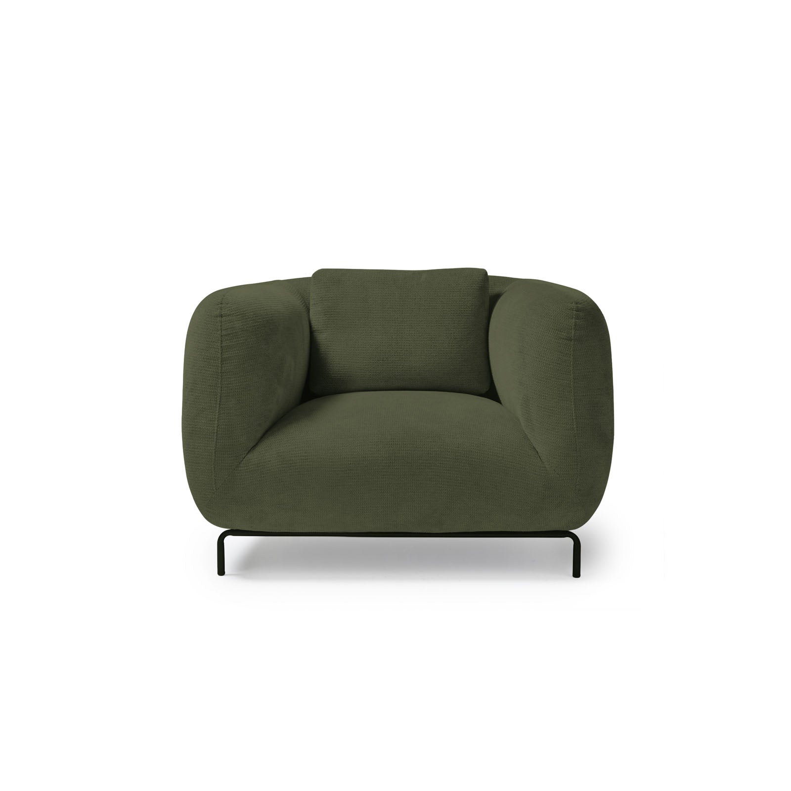 Green armchair on a white background