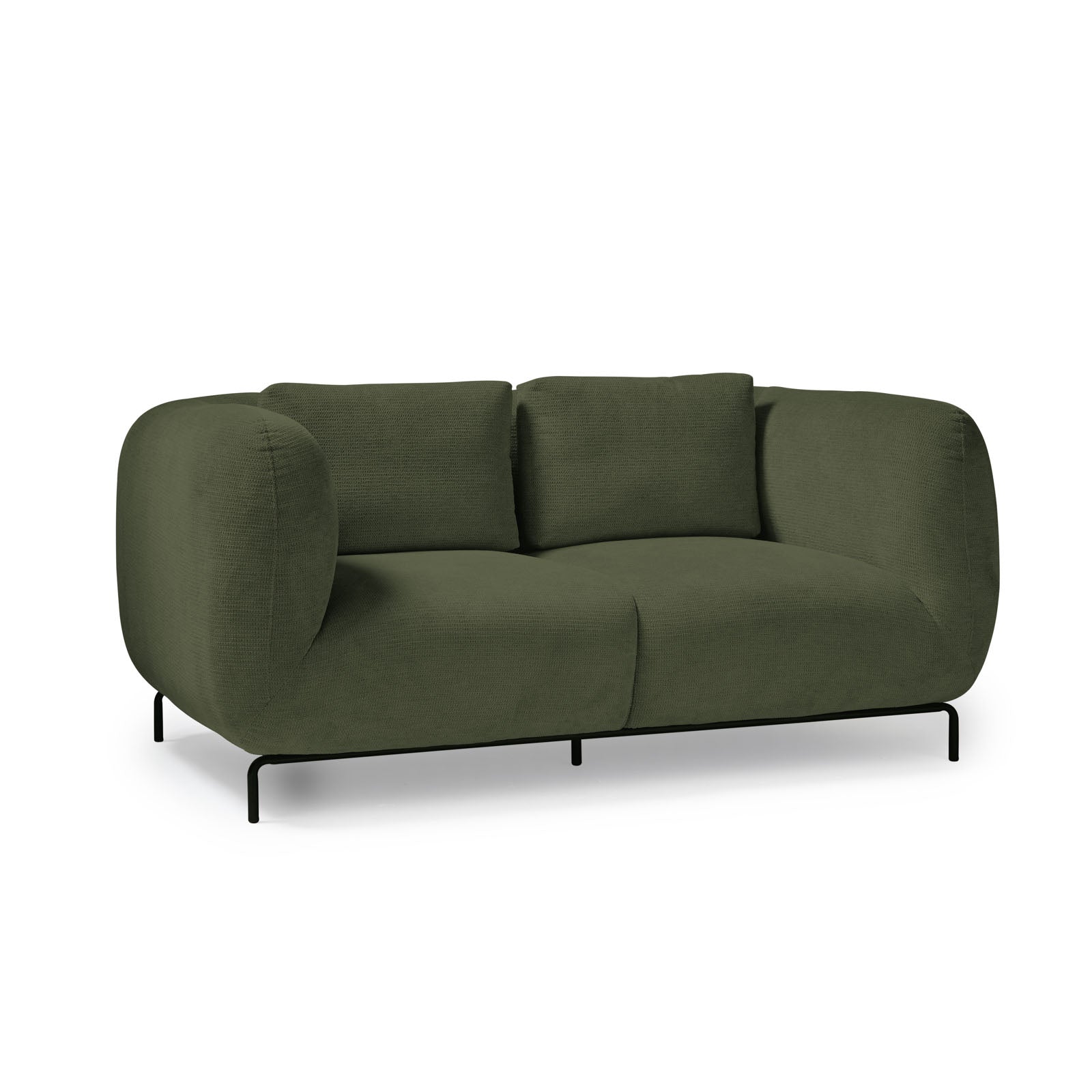 Green sofa on a white background