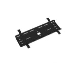 Black metal cable tray on a white background