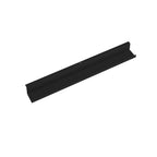 Black metal cable tray on a white background