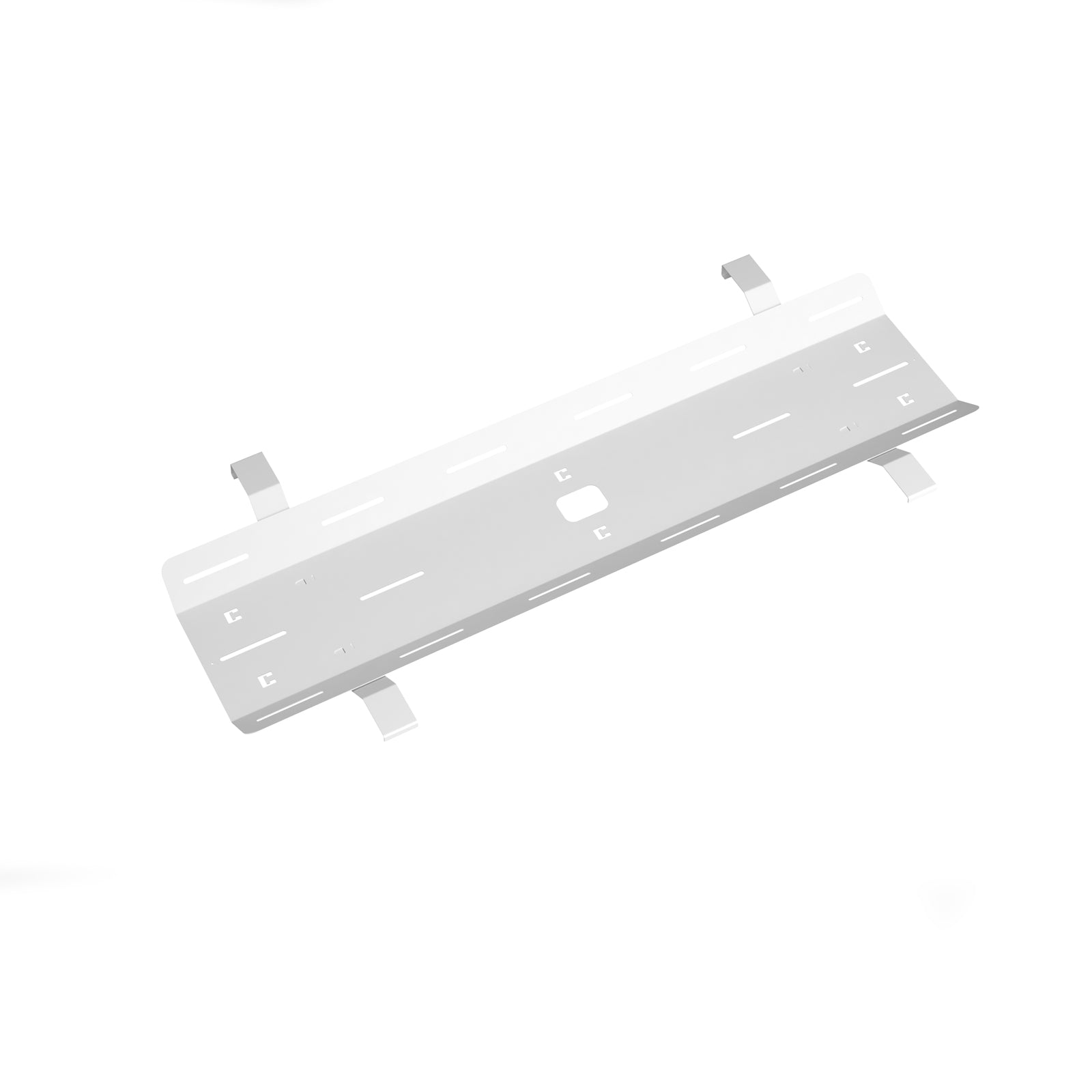 White metal cable tray on a white background