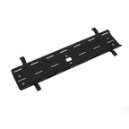 Black metal cable tray on a white background