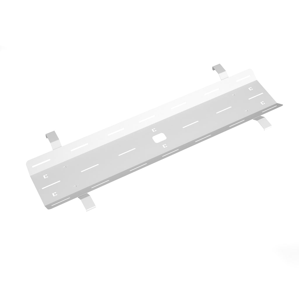White metal cable tray on a white background