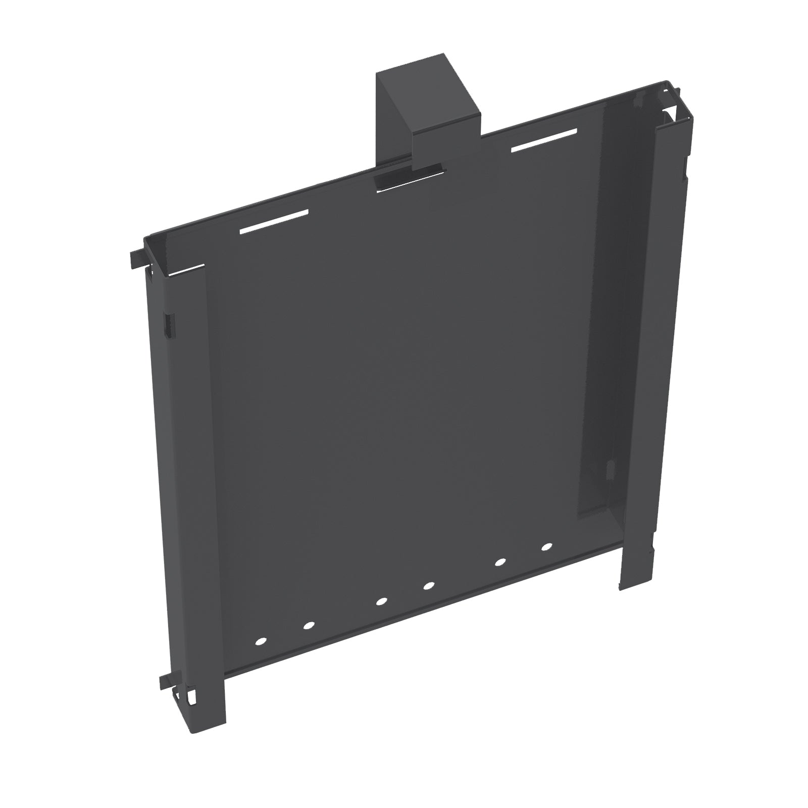 Black metal cable riser on a white background