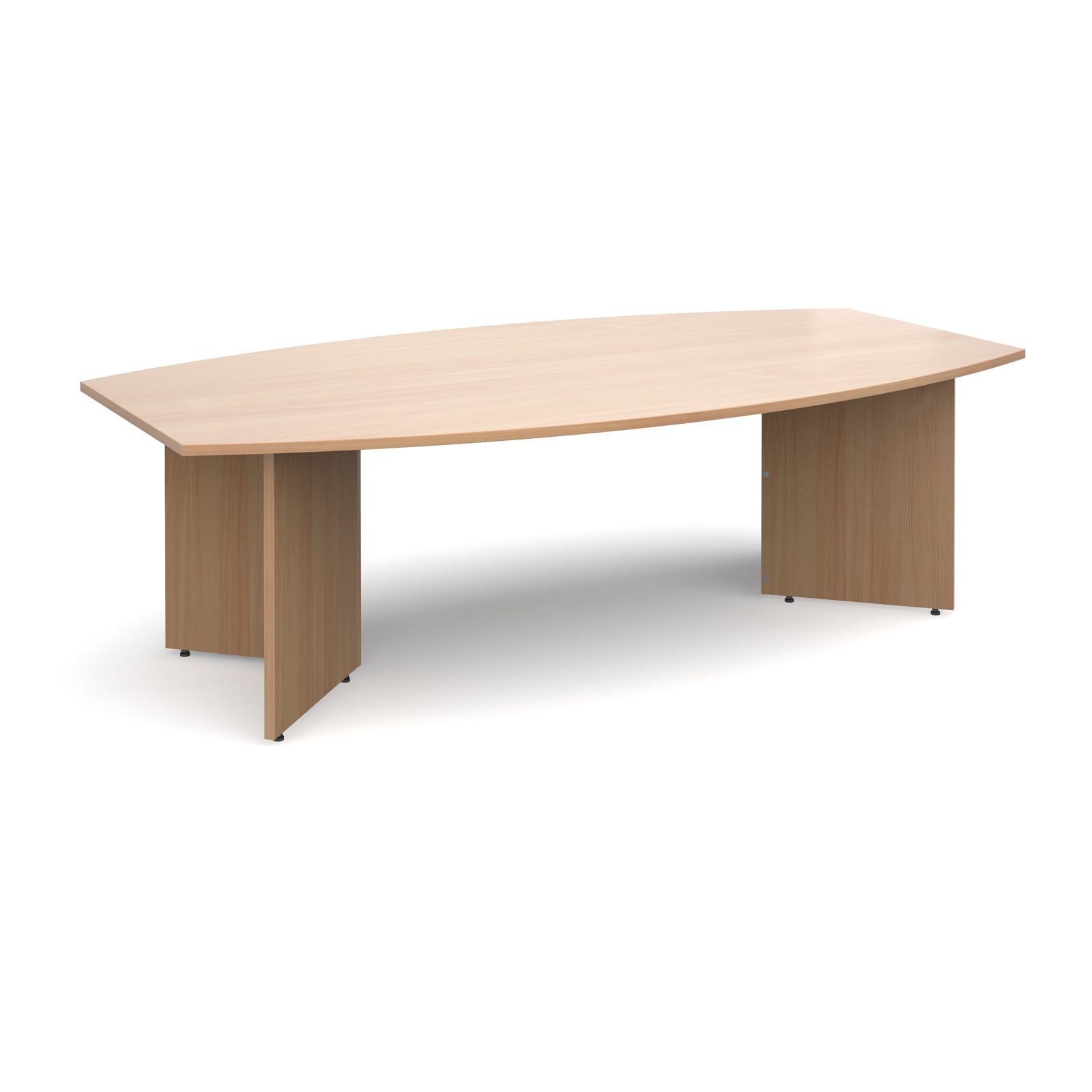 Beech wood grain conference table on a white background