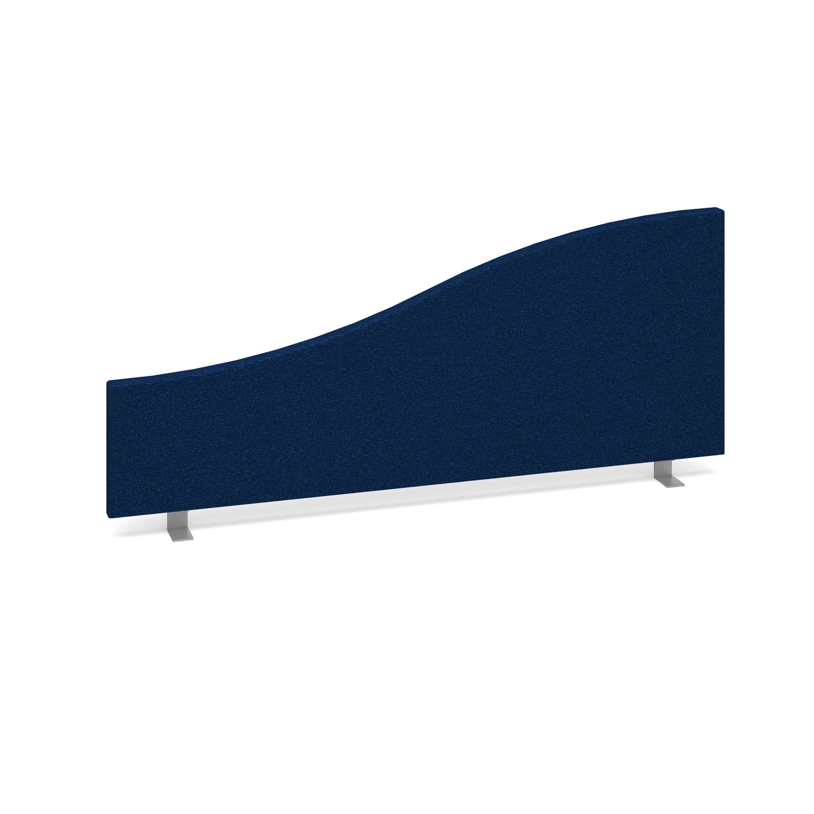 Blue curved office screen on a white background