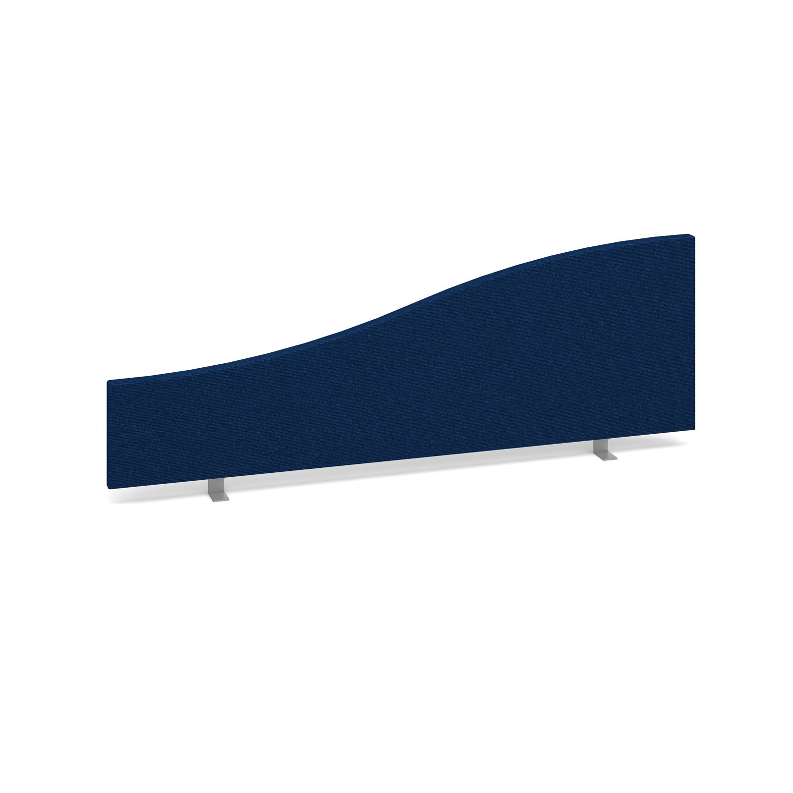Blue curved office screen on a white background