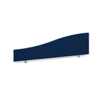 Blue curved office screen on a white background