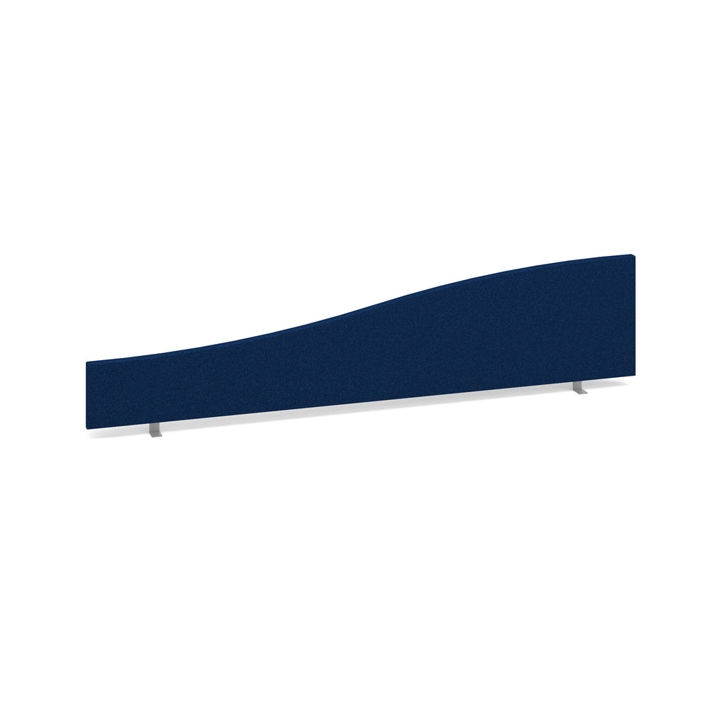 Blue curved office screen on a white background