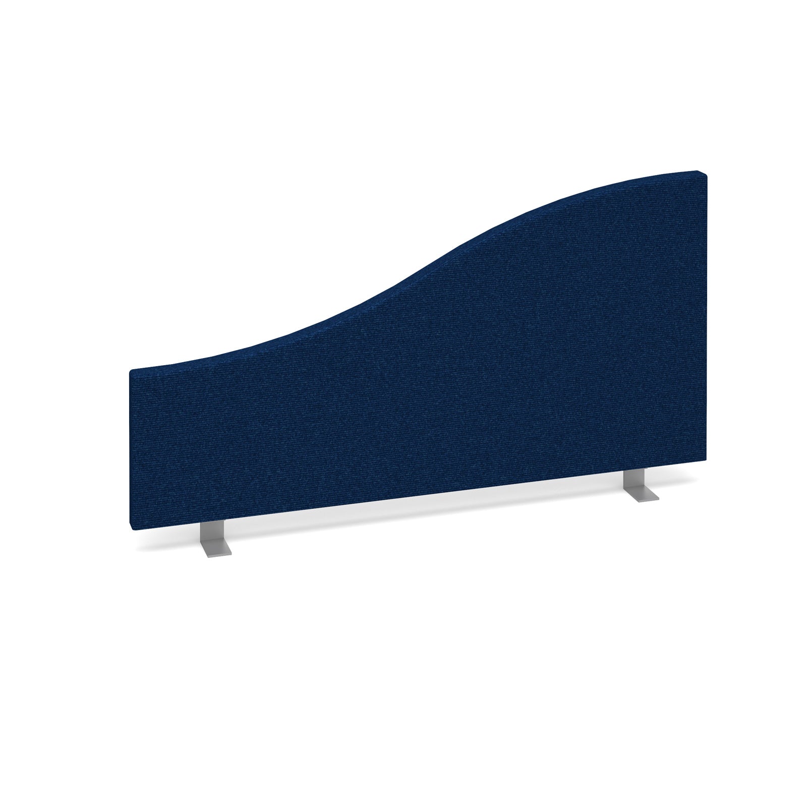 Blue curved office screen on a white background