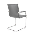 Gray chair with chrome frame on a white background