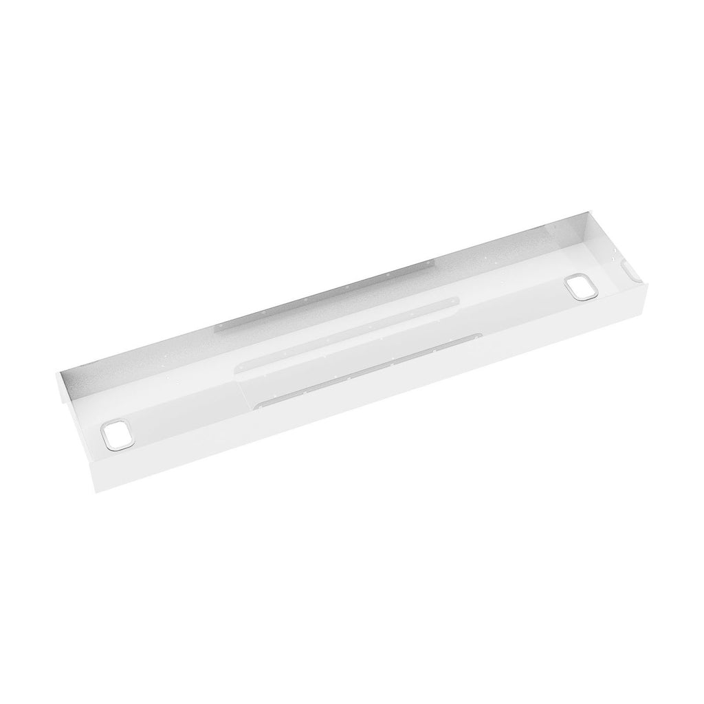 White metal cable tray on a white background