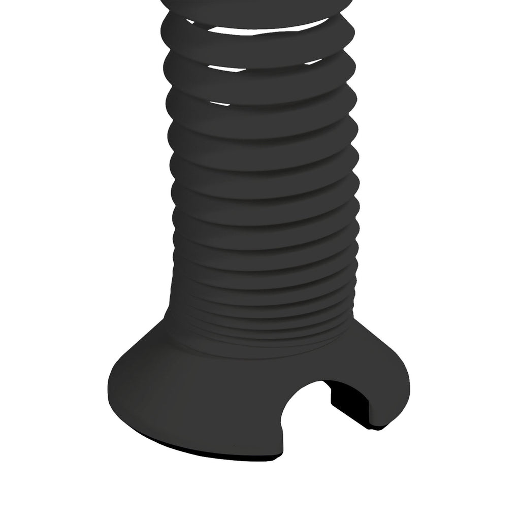 Black metal cable riser on a white background