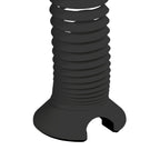 Black metal cable riser on a white background