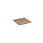 Square wood-effect shelf on a white background