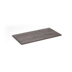 Rectangular grey wood-effect shelf on a white background