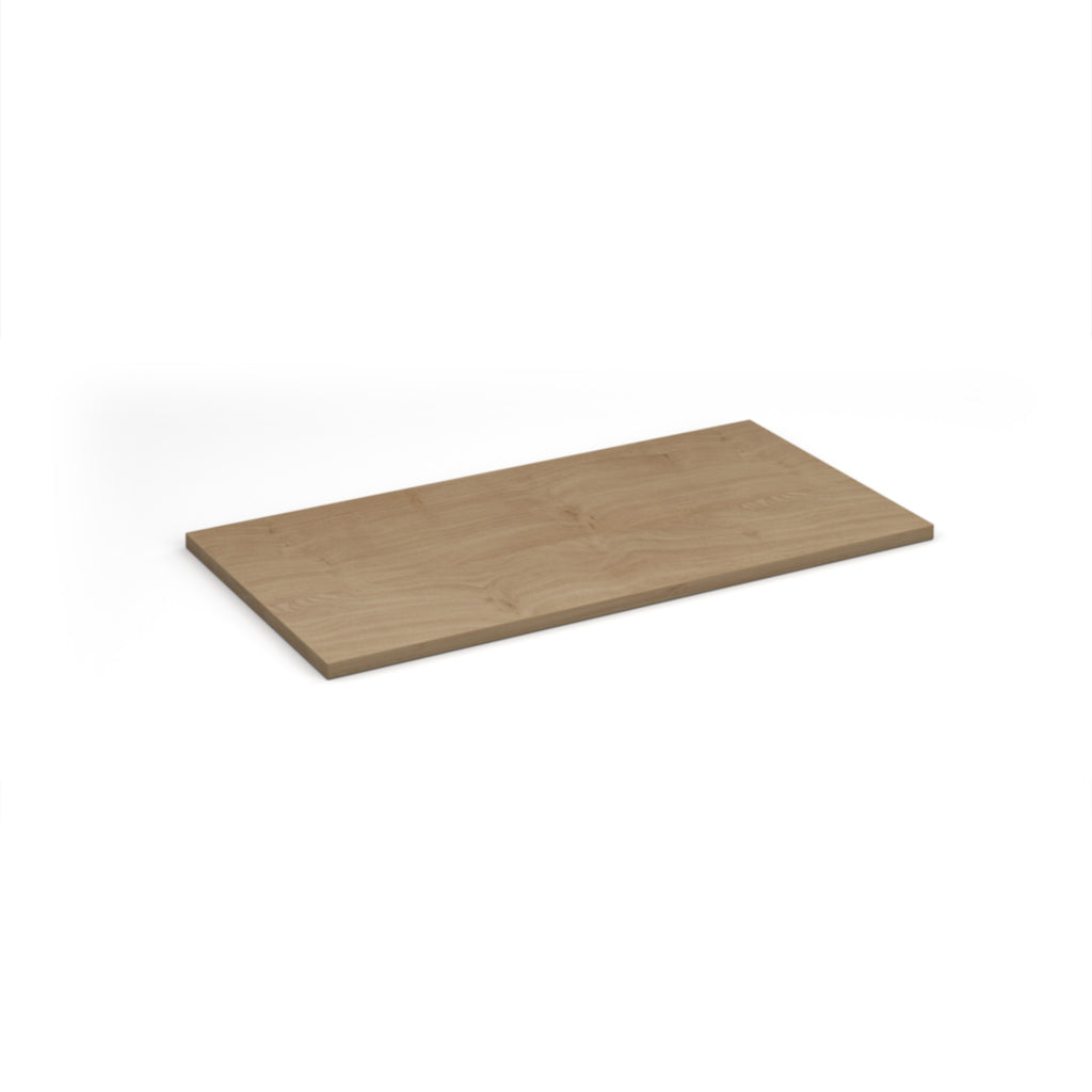 Rectangular wood-effect shelf on a white background