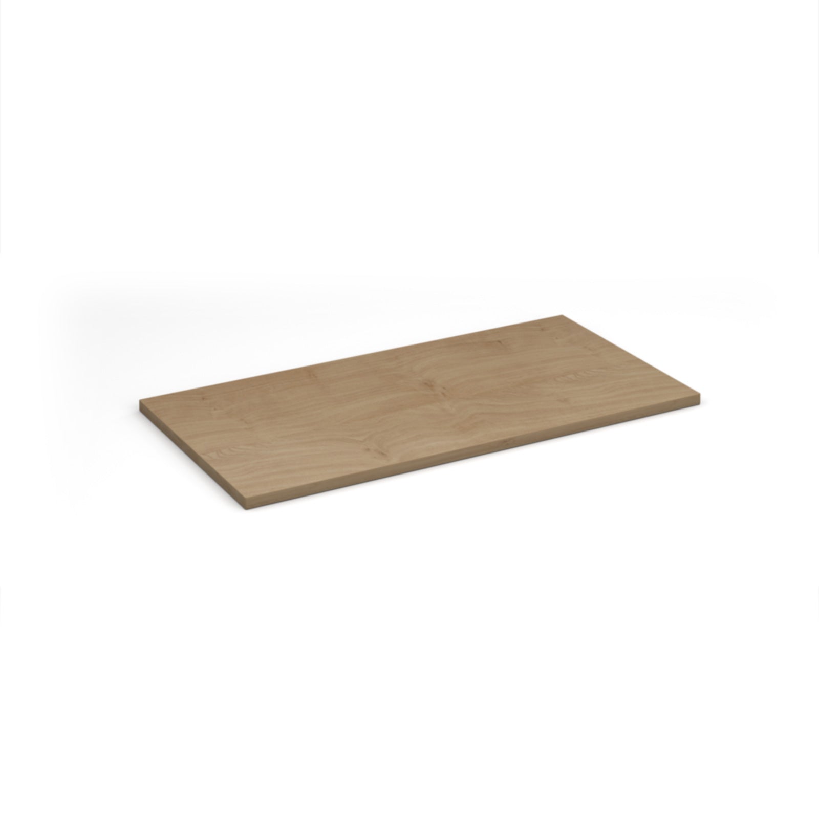 Rectangular wood-effect shelf on a white background